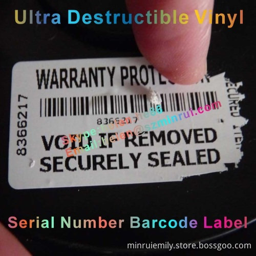 Custom Security Asset Tracing Sticker,barcode Tamper Evident Labels